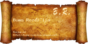 Bums Rozália névjegykártya